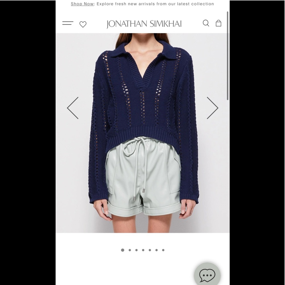 Jonathan Simkhai Berenice Directional Rib Cotton Blend Sweater - Picture 3 of 7